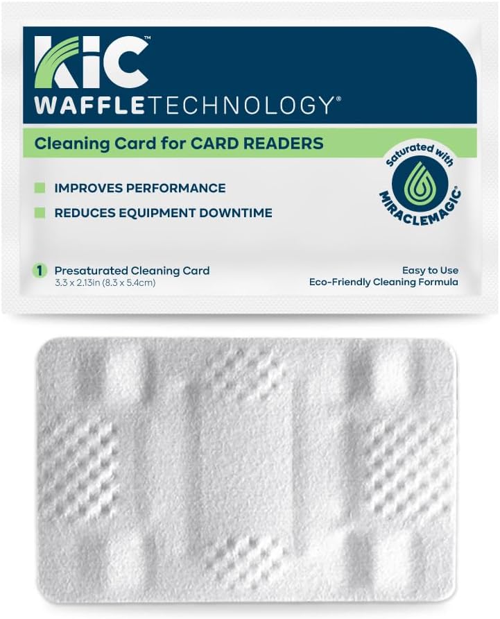 Waffletechnology KICTeam - ® Cleaning Cards for Card Reader Payment Machines (10 Cards) - Presaturated with MiracleMagic® - Image 1